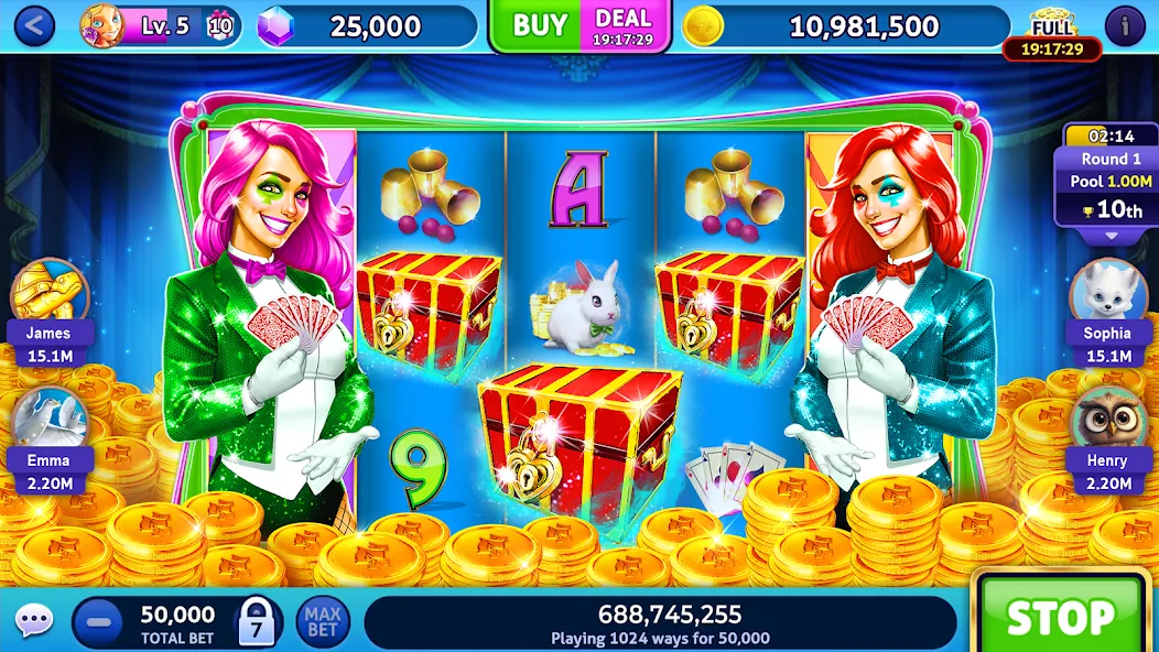 Jackpot Madness Slots Casino (Джекпотджой Слоты)  [МОД Много денег] Screenshot 1