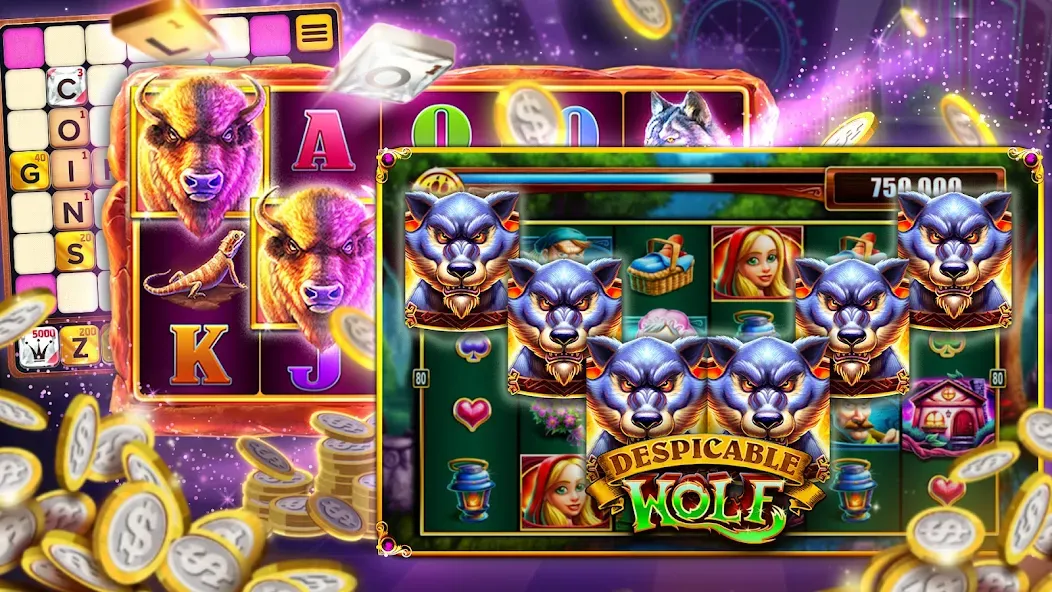 Vegas Downtown Slots & Words  [МОД Бесконечные монеты] Screenshot 1