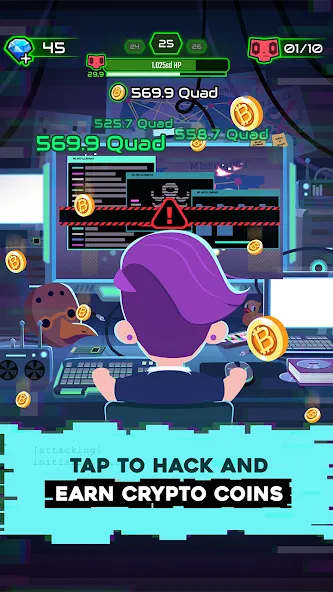 Hacking Hero: Hacker Clicker (Хакинг герой)  [МОД Unlimited Money] Screenshot 2