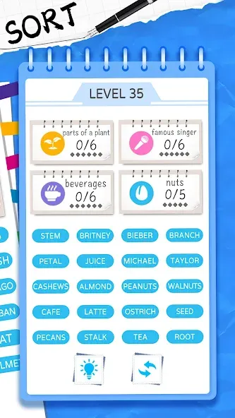 Word Sort: Association Connect (Соннект Колорс)  [МОД Бесконечные деньги] Screenshot 2