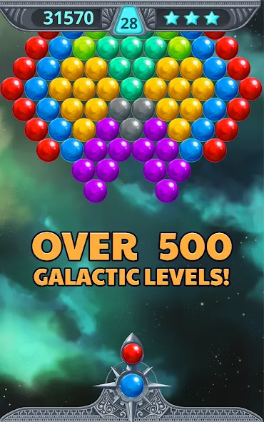 Bubble Shooter Space (Бубль шутер спейс)  [МОД Бесконечные монеты] Screenshot 1