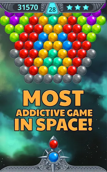 Bubble Shooter Space (Бубль шутер спейс)  [МОД Бесконечные монеты] Screenshot 2