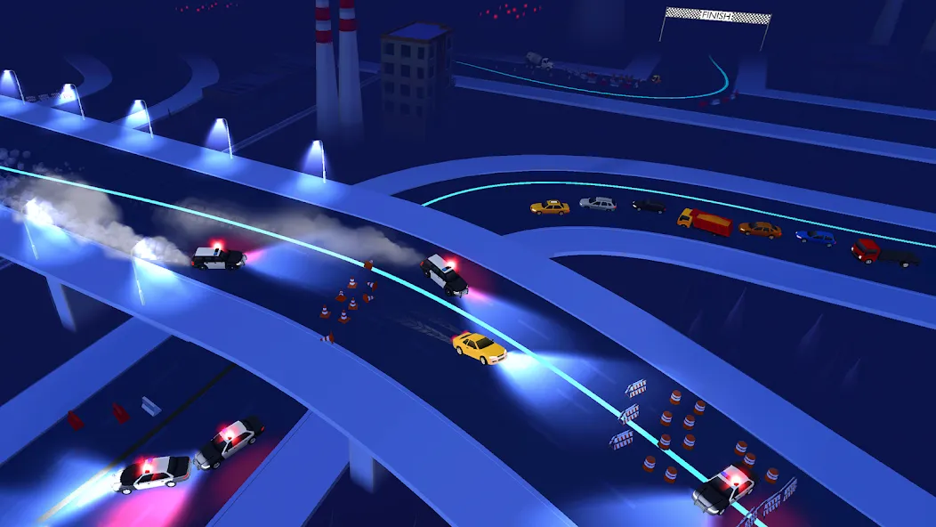 Line Race: Police Pursuit (Лайн Рейс)  [МОД Много денег] Screenshot 3