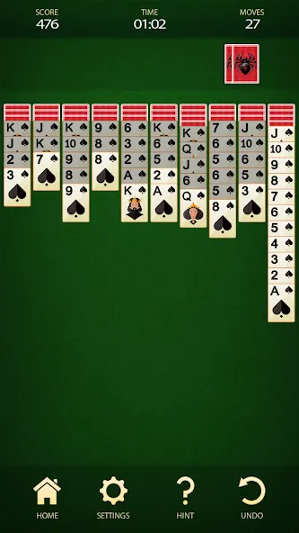 Spider Solitaire: Card Game (Спайдер Солитер)  [МОД Unlimited Money] Screenshot 2