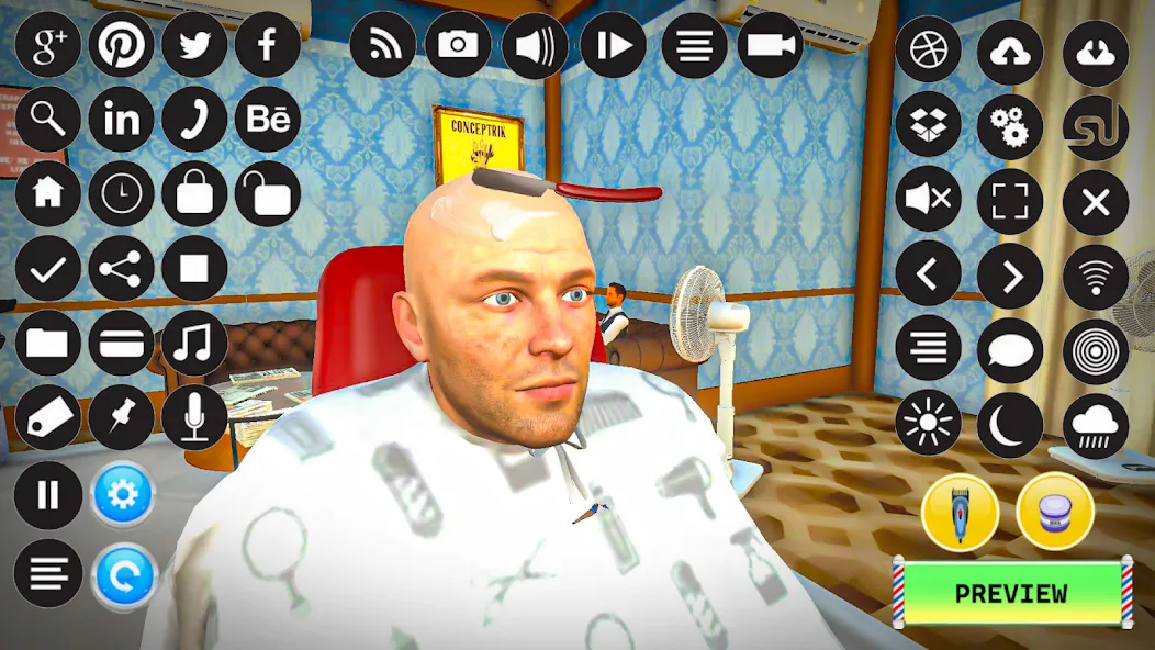 Barber Shop Hair Cut Sim Games (Барбершоп игры на подстригание волос)  [МОД Много монет] Screenshot 1