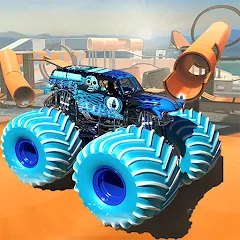 Скачать взломанную Monster Truck Car Game 3d (Монстр Трак Стант)  [МОД Mega Pack] - полная версия apk на Андроид