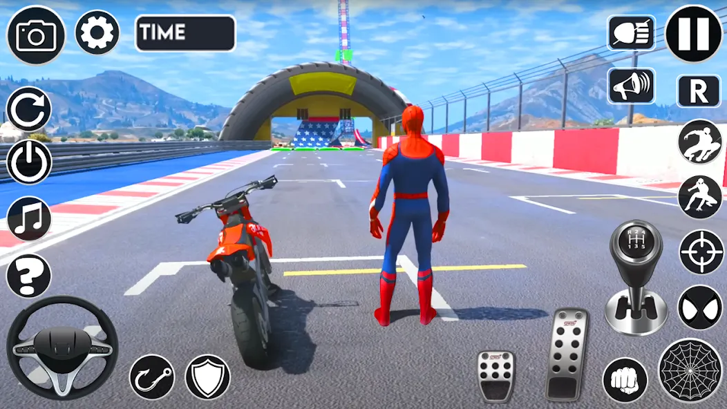 Superhero Tricky Bike Stunt (упергерой Трики Байк Стант)  [МОД Menu] Screenshot 1