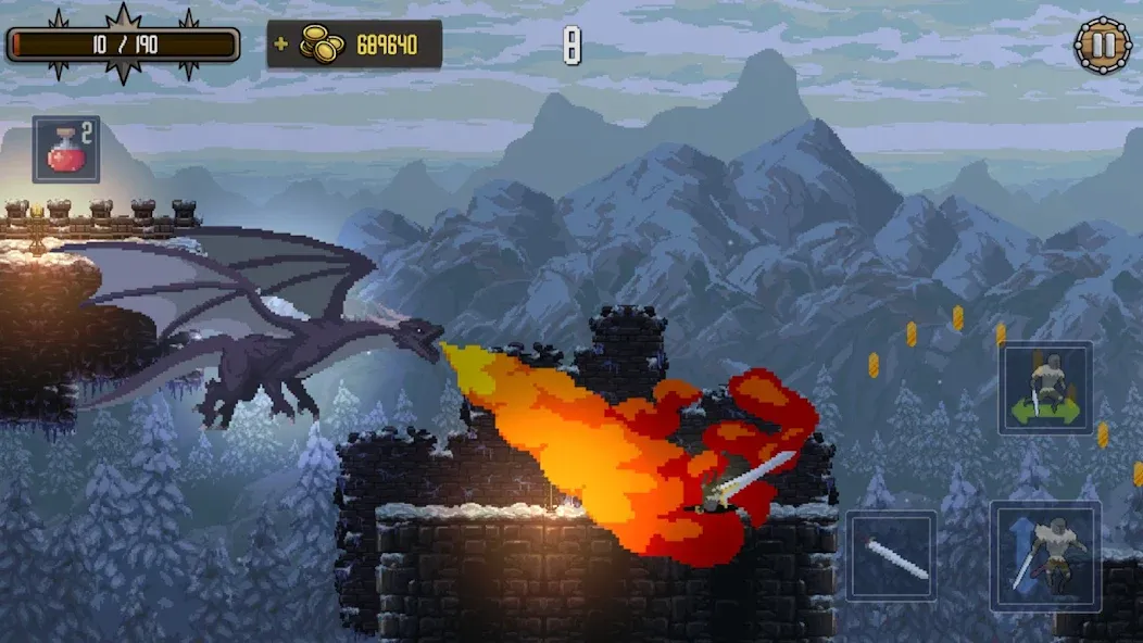 Deathblaze Action Platformer (Смертельное пламя Экшен Платформер)  [МОД Много монет] Screenshot 5