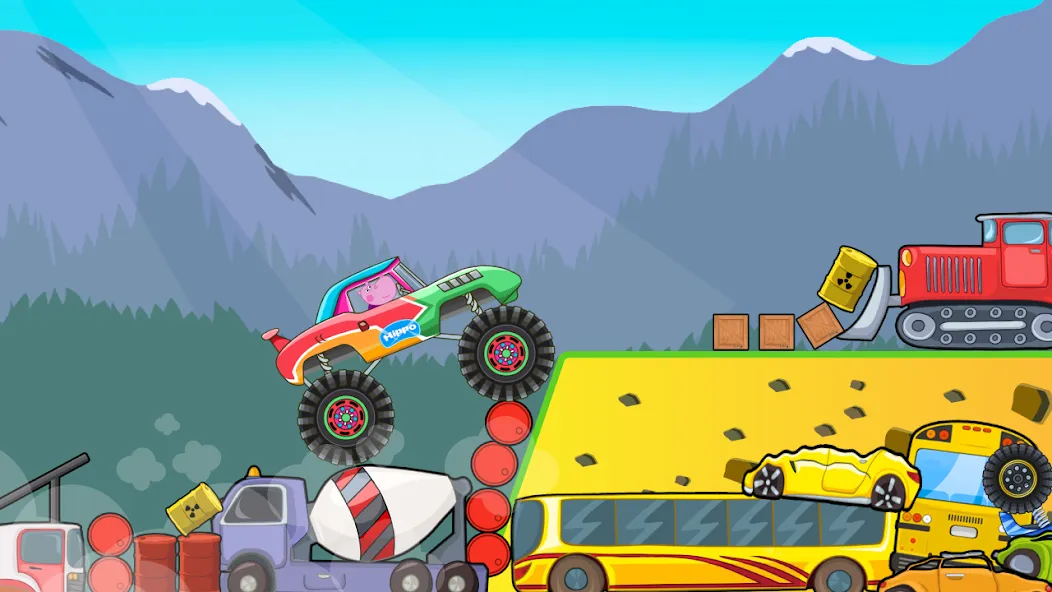 Kids Monster Truck Racing Game  [МОД Много монет] Screenshot 2