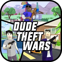 Скачать взлом Dude Theft Wars Shooting Games (Дуд Тефт Варс)  [МОД Unlocked] - последняя версия apk на Андроид