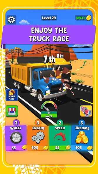 Idle Truck Racing : Cybertruck (Айдл Трак Рейсинг)  [МОД Mega Pack] Screenshot 1