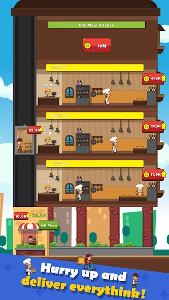 Pizza Tower: Idle Tycoon (Пицца Тауэр)  [МОД Много монет] Screenshot 3