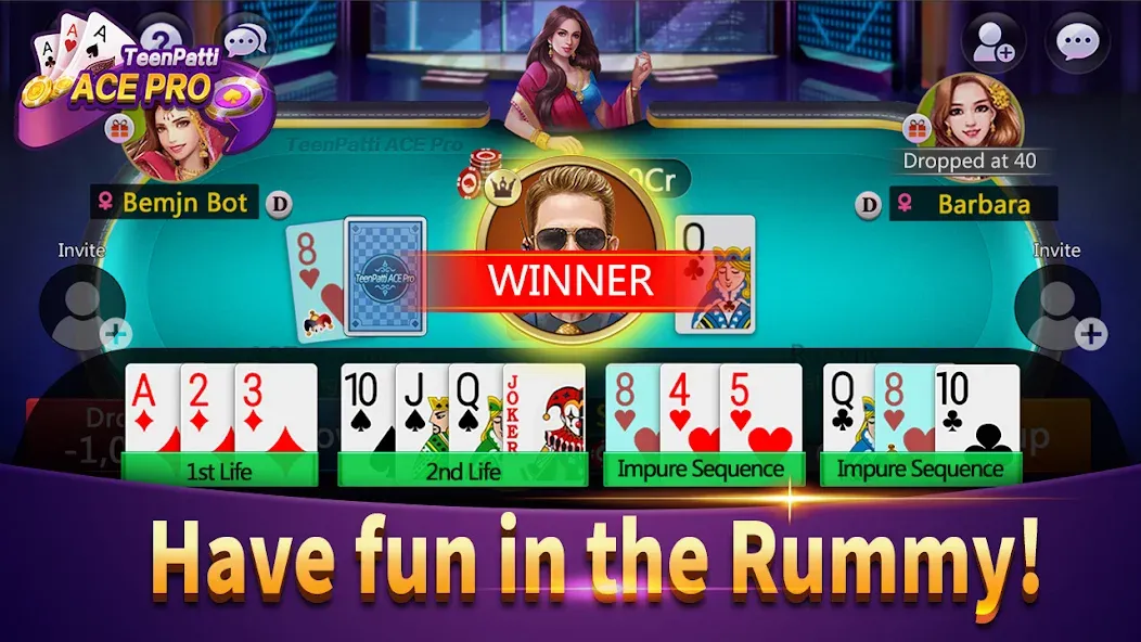 Teenpatti Ace Pro -poker,rummy (Тинпатти Эйс Про)  [МОД Unlimited Money] Screenshot 4