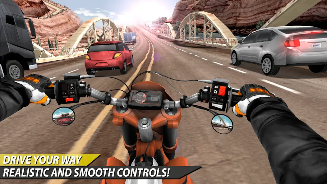 Moto Rider In Traffic (Мото Райдер в Трафике)  [МОД Menu] Screenshot 3