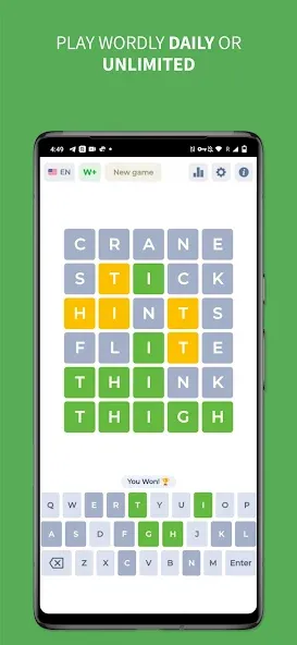 Wordly - Daily Word Game  [МОД Все открыто] Screenshot 1