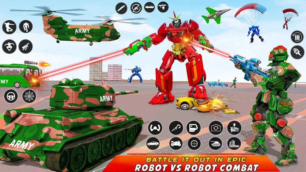 Army Bus Robot Car Game 3d  [МОД Menu] Screenshot 4