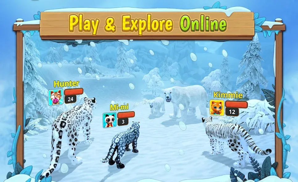 Snow Leopard Family Sim Online  [МОД Много монет] Screenshot 3