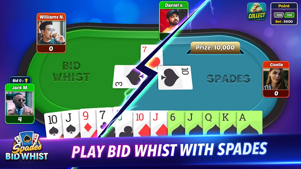 Spades: Bid Whist Classic Game (Бид Вист Классик)  [МОД Много монет] Screenshot 2