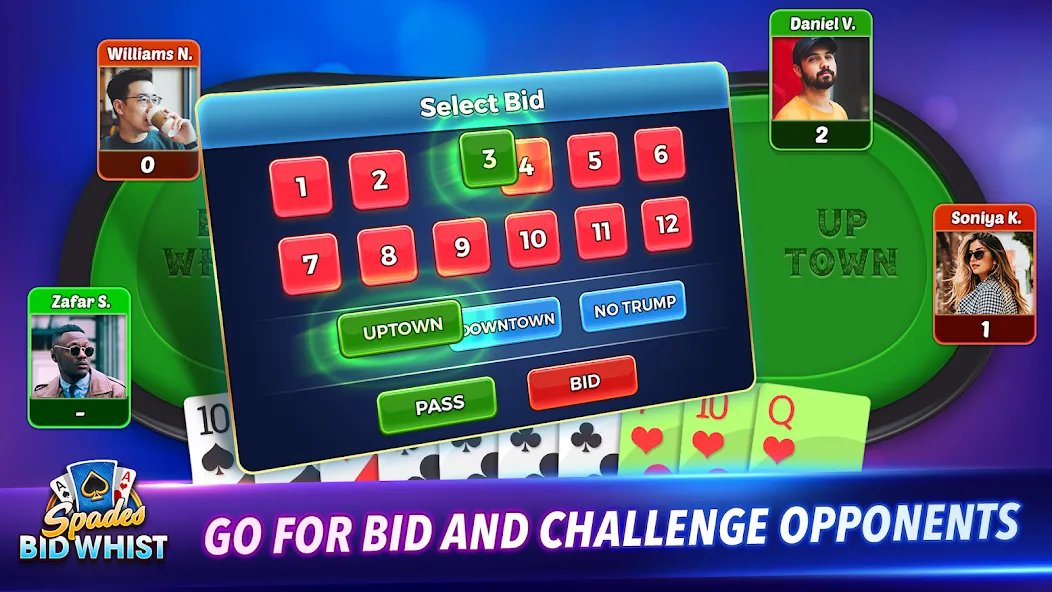 Spades: Bid Whist Classic Game (Бид Вист Классик)  [МОД Много монет] Screenshot 5