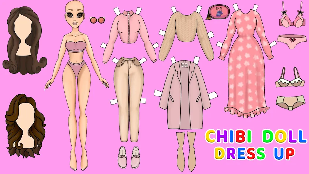 Doll Dress Up Makeup Girl Game (Чиби кукла одевает девушку игры)  [МОД Unlimited Money] Screenshot 4