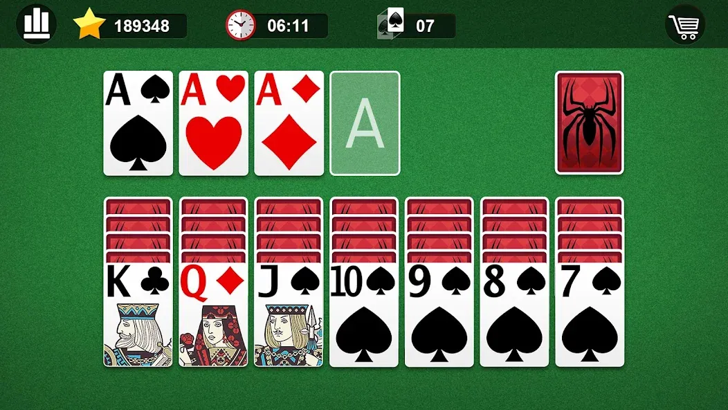 Spider Solitaire  [МОД Menu] Screenshot 4