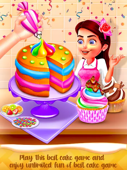 Cake Maker Cooking Cake Games (Кейк Мейкер кулинарные игры на приготовление тортов)  [МОД Меню] Screenshot 1