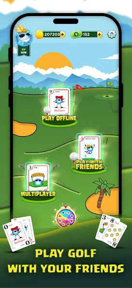 Play Nine: Golf Card Game (Плей Найн)  [МОД Бесконечные монеты] Screenshot 1