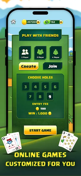 Play Nine: Golf Card Game (Плей Найн)  [МОД Бесконечные монеты] Screenshot 5