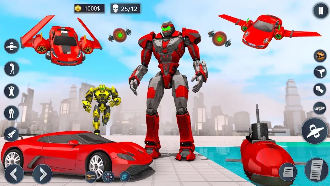 Flying Car Robot Game Car Game  [МОД Все открыто] Screenshot 4