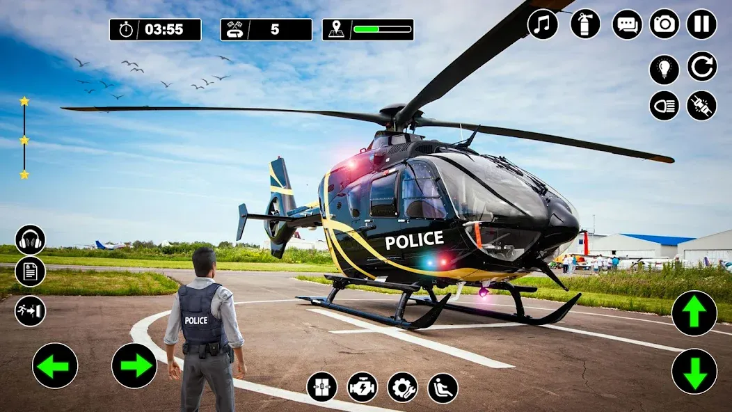 Police Helicopter Chase Game  [МОД Все открыто] Screenshot 1