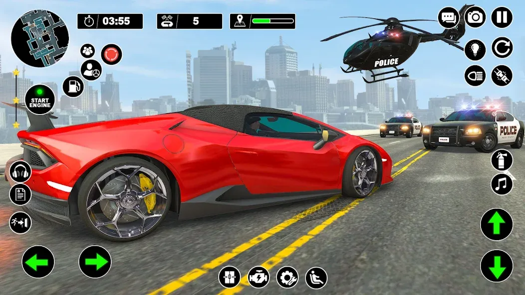 Police Helicopter Chase Game  [МОД Все открыто] Screenshot 4