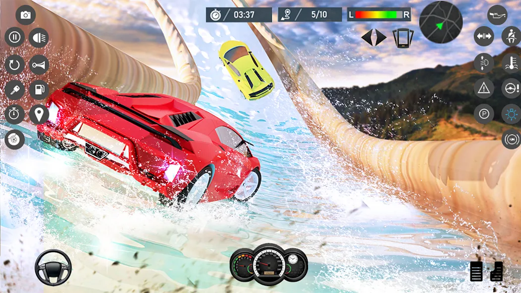 Water Slide Car Race games (Ватер Слайд Кар Рейс игры)  [МОД Mega Pack] Screenshot 1