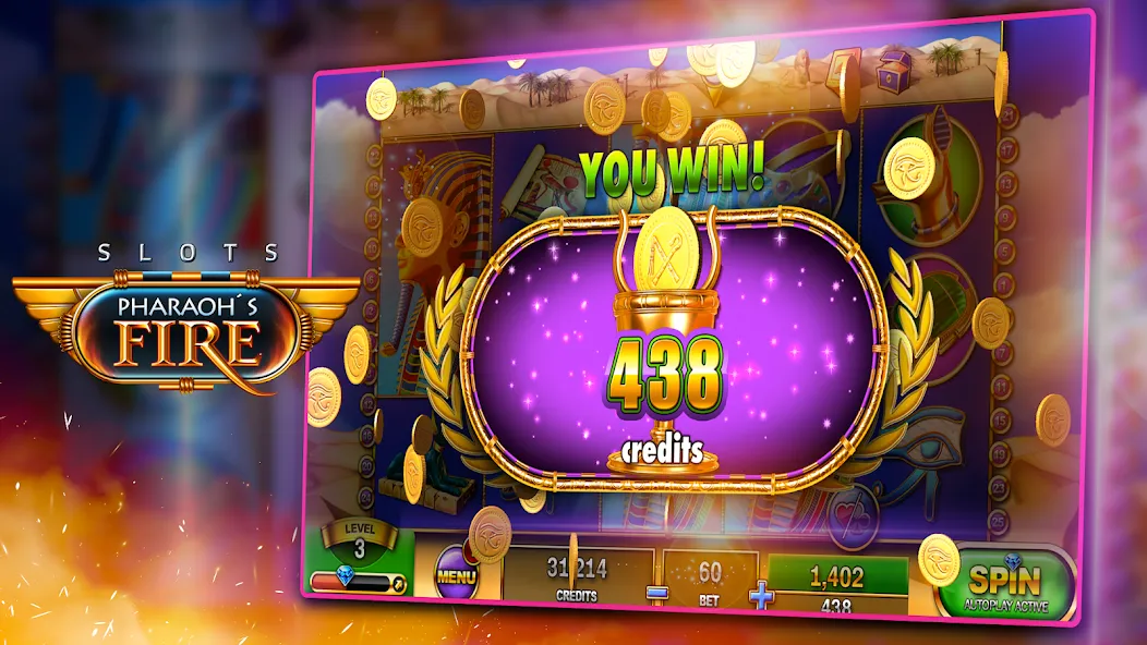 Slots - Pharaoh's Fire (Слоты)  [МОД Menu] Screenshot 3