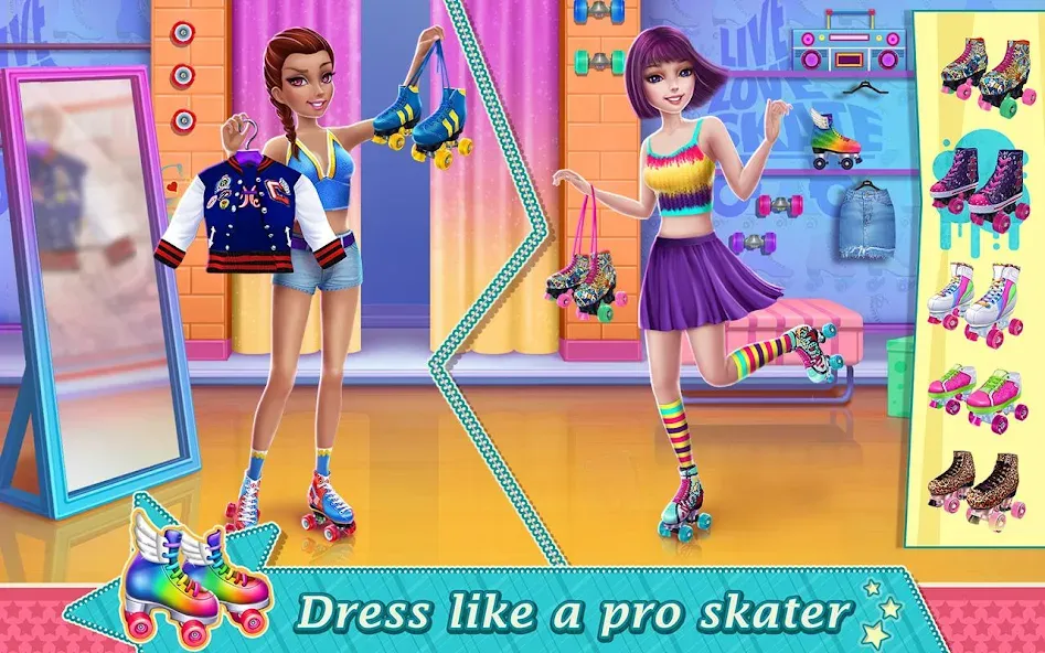 Roller Skating Girls  [МОД Много денег] Screenshot 1