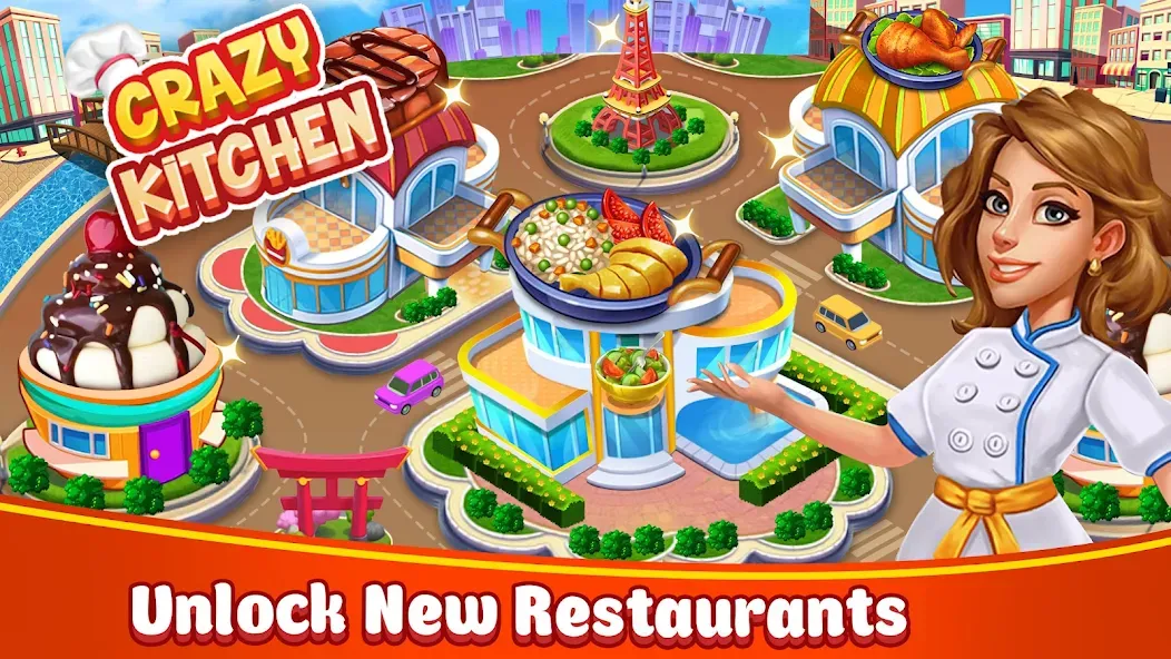 Food Game Crazy Super Chef  [МОД Бесконечные монеты] Screenshot 1