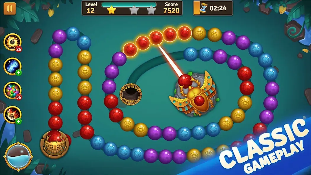 Jungle Marble Blast  [МОД Unlimited Money] Screenshot 1