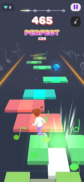 Melody Run - Cute Popcat Music (Мелодия Ран)  [МОД Menu] Screenshot 2