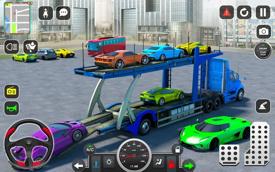 Trailer Truck Car Transport 3D  [МОД Меню] Screenshot 1