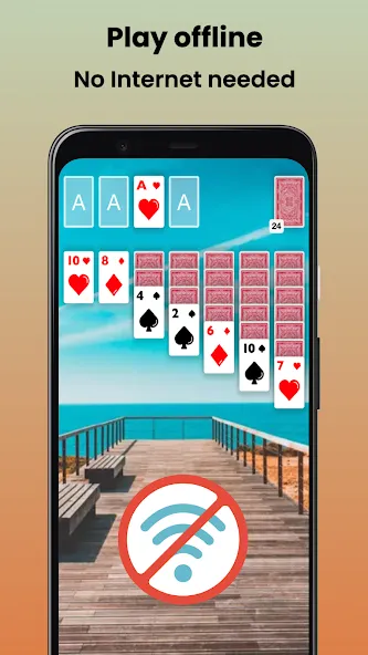 Klondike Solitaire Offline  [МОД Unlocked] Screenshot 2