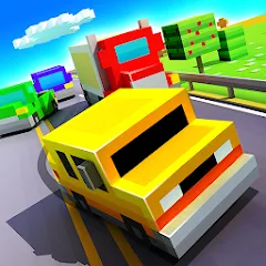 Скачать взлом Blocky Highway: Traffic Racing (Блоки Хайвей)  [МОД Меню] - стабильная версия apk на Андроид