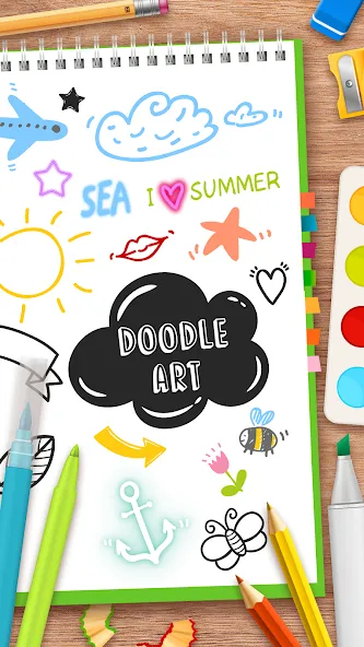 Draw Doodle - Kids drawing  [МОД Бесконечные деньги] Screenshot 1