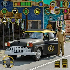 Взломанная Indian Taxi Simulator car Game (Индийский такси симулятор автомобиля Игра)  [МОД Все открыто] - полная версия apk на Андроид