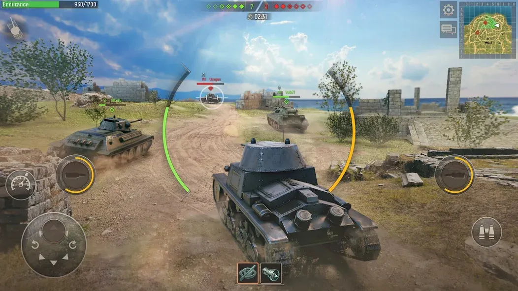 Battle Tanks: Tank Games WW2 (Бэтл Тэнкс)  [МОД Menu] Screenshot 2