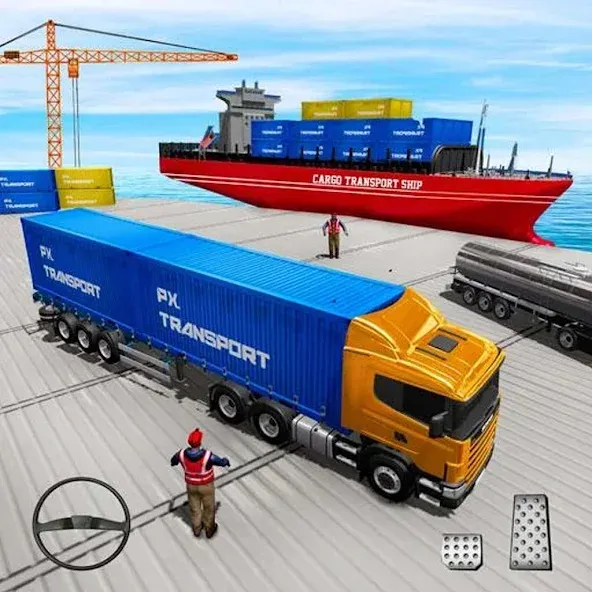 Cargo Transport Truck Driving (Грузовик перевозки грузов)  [МОД Бесконечные деньги] Screenshot 1