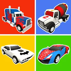 Скачать взломанную Superhero Car Merge Battle  [МОД Много денег] - полная версия apk на Андроид