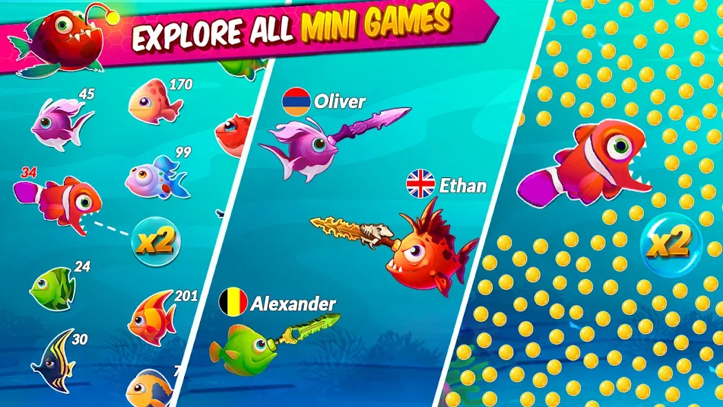 Big Eat Fish Games Shark Games  [МОД Много денег] Screenshot 1