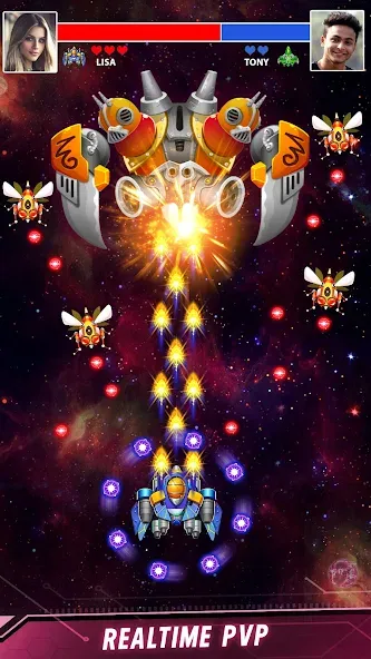 Space shooter - Galaxy attack (Спейс шутер)  [МОД Бесконечные монеты] Screenshot 3