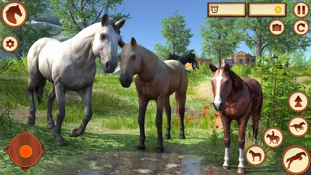 Virtual Wild Horse Family Sim (Виртуальное семейство диких лошадей)  [МОД Много денег] Screenshot 1