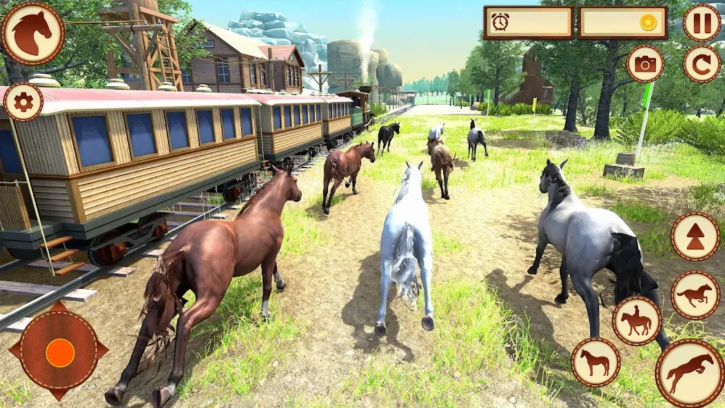 Virtual Wild Horse Family Sim (Виртуальное семейство диких лошадей)  [МОД Много денег] Screenshot 3