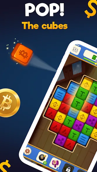 Crypto Blocks Puzzle Challenge  [МОД Menu] Screenshot 1